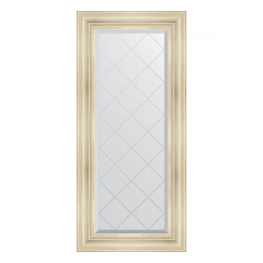 Зеркало настенное с гравировкой EVOFORM в багетной раме травленое серебро, 59х128 см, BY 4074