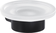 Gedy Pirenei, настенная стеклянная мыльница, цвет черный матовый