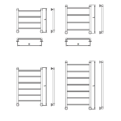Водяной полотенцесушитель Металлоизделия J 800х500