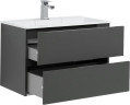 Тумба с раковиной Aquanet Алвита 80 серый антрацит