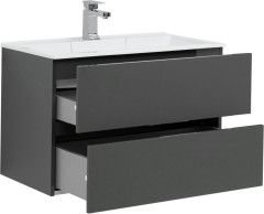 Тумба с раковиной Aquanet Алвита 80 серый антрацит