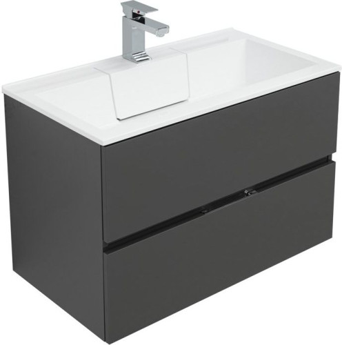 Тумба с раковиной Aquanet Алвита 80 серый антрацит
