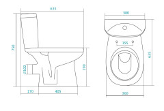 Унитаз-компакт Santek ENJOY горизонтальный выпуск с сидентем полипропилен , белый (WQ7F66610001911)
