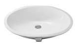 Olympia, подстольная овальная раковина 59х44,5 см, с крепежем, цвет белый глянцевый