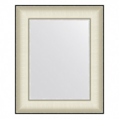 Зеркало настенное  EVOFORM в багетной раме белая кожа с хромом, 44х54 см, BY 7636