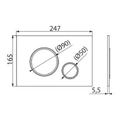 Кнопка смыва alcadrain 24.7х5.5х16.5 для инсталляции, пластик, цвет Черный (M778)