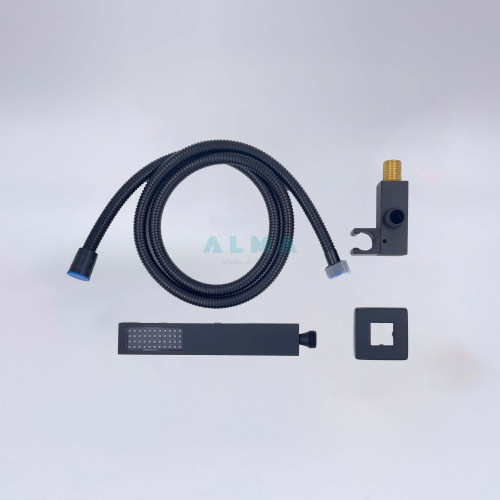 Встраиваемый душевой комплект со смесителем Liros, черный  3 режима