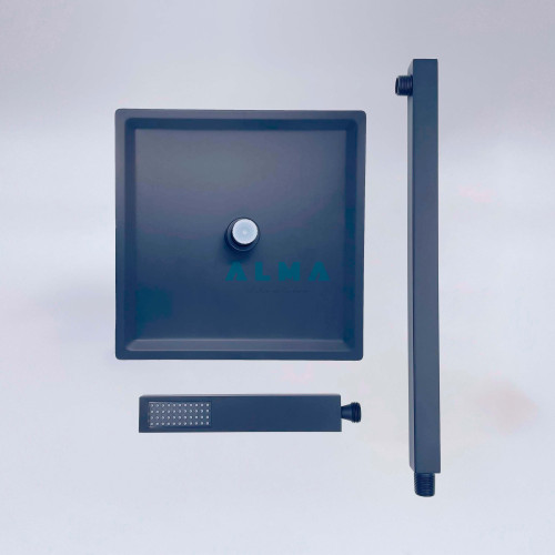 Встраиваемый душевой комплект со смесителем Liros, черный  3 режима