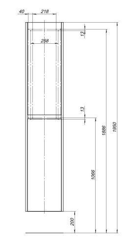 Пенал Aquanet Nova Lite 35 дуб белый
