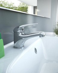 Смеситель для раковины Ravak Suzan Керамический картридж со сливным гарнитуром (X070001)