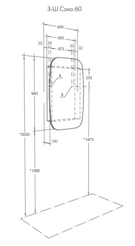 Зеркало-шкаф AQUATON Сохо 60 правая, графит (1A258302AJA0R)