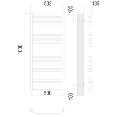 Полотенцесушитель TERMINUS Стандарт Виктория П20 500х1000 NEW