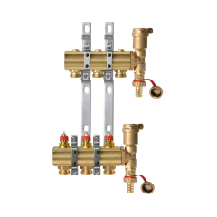 Комплект коллекторов Ридан FHF-3R set с кронштейнами и воздухоотводчиками, 3 контура
