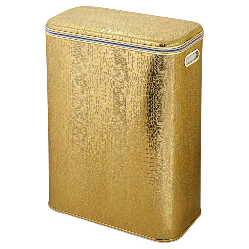 Корзина для белья Geralis KGG-B CROCO золото, кант золото, стандартная