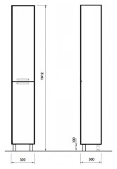Шкаф пенал Orange Глория 32