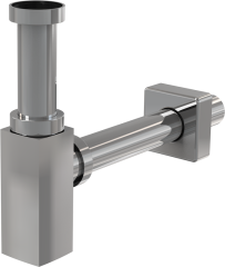 Сифон для раковины Alcadrain DESIGN 32 мм, цельнометаллический, квадратный, хром (A401)