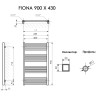 Полотенцесушитель Terma FIONA 900/430 RAL 9016 белый матовый