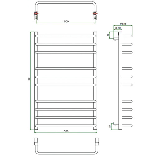 Полотенцесушитель ГРОТА ECOFORTE 63/90