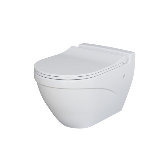 Унитаз Nord 133T20001 (535*385*360) БЕЛЫЙ подвесной с тонкой крышкой