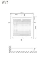 Поддон Grossman 100*100*15 квадрат для GR-1100, 3100