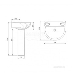 Раковина Santeri Лотос б/о крап на белом 131106S0100B0