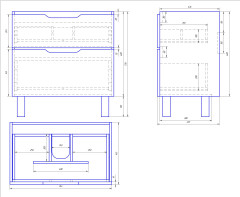 Тумба Q PLUS, 80 см, подвесная/напольная, 2 ящика, с опорами, белый глянец