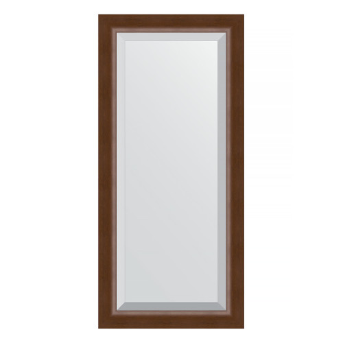 Зеркало настенное с фацетом EVOFORM в багетной раме орех, 52х112 см, BY 1147