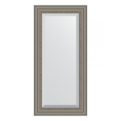 Зеркало настенное с фацетом EVOFORM в багетной раме римское серебро, 56х116 см, BY 1247