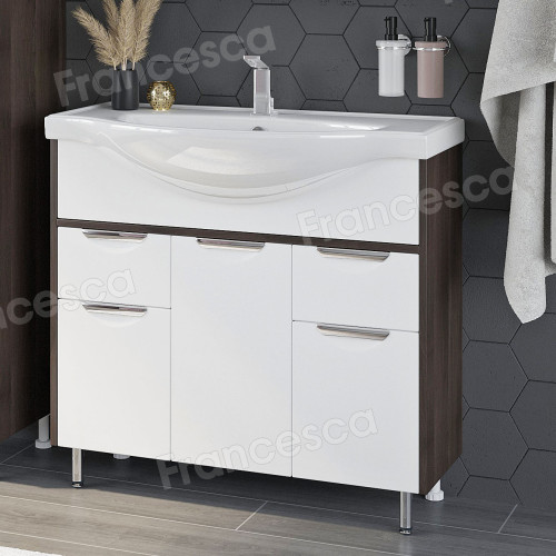 Тумба для комплекта Francesca Версаль 90 белый/венге (2ящ+3дв)