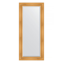 Зеркало настенное с фацетом EVOFORM в багетной раме травленое золото, 69х159 см, BY 3574