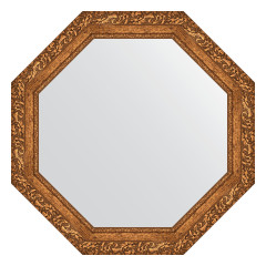 Зеркало настенное Octagon EVOFORM в багетной раме виньетка бронзовая, 75,4х75,4 см, BY 3774