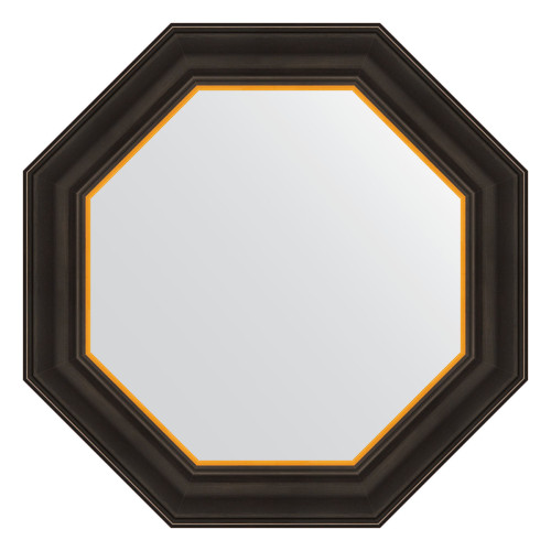 Зеркало настенное Octagon EVOFORM в багетной раме чёрное дерево с золотом, 54х54 см, BY 3874