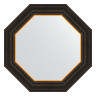 Зеркало настенное Octagon EVOFORM в багетной раме чёрное дерево с золотом, 54х54 см, BY 3874