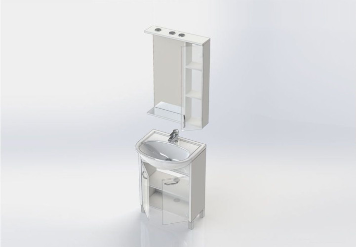 Мебель для ванной Aquanet Донна 60 светлый дуб (2 дверцы)