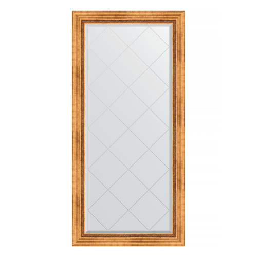 Зеркало настенное с гравировкой EVOFORM в багетной раме римское золото, 76х158 см, BY 4275