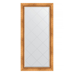 Зеркало настенное с гравировкой EVOFORM в багетной раме римское золото, 76х158 см, BY 4275