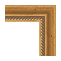 Зеркало настенное с гравировкой EVOFORM в багетной раме состаренное золото с плетением, 128х183 см, BY 4475