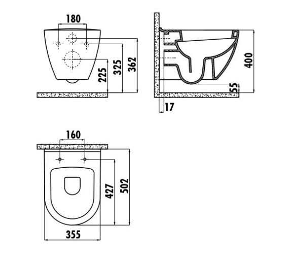 CREAVIT DEKOR ЗОЛОТО ЦВЕТЫ Унитаз подвесной с биде