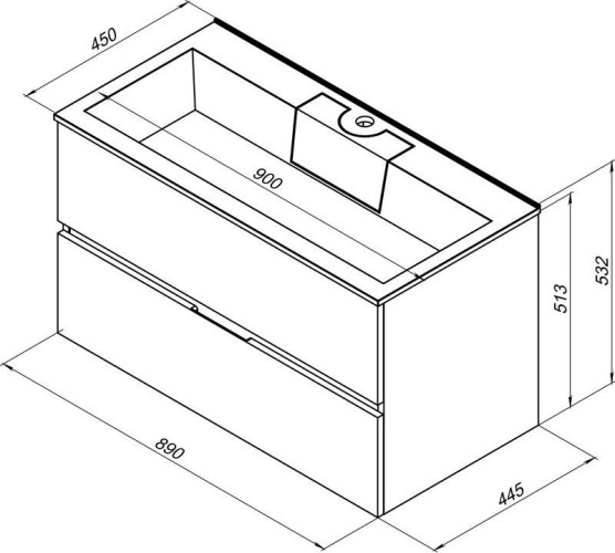Тумба с раковиной Aquanet Алвита 90 белый