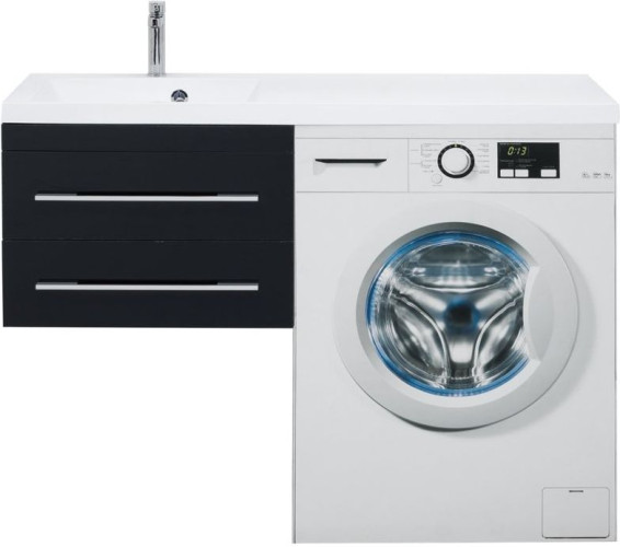 Тумба с раковиной Aquanet Верона 120 L черный (подвесная, 2 ящика)