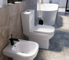 Унитаз-компакт EKOKERAMA ETUDE 370х640х785 горизонтальный выпуск, сиденье с микролифтом, белый (0421)