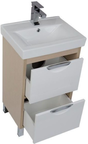 Тумба с раковиной Aquanet Гретта 50 светлый дуб