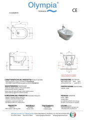 Olympia Clear, подвесное биде c крепежом, 50x36 см, цвет черный матовый