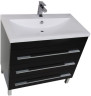 Тумба под раковину Aquanet Верона 90 черный (напольная 3 ящика)
