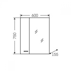 Зеркальный шкаф СанТа Омега 60