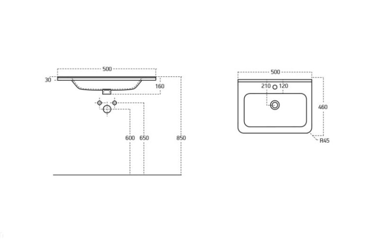 База под раковину подвесная BelBagno ALBANO-CER-500-2C-SO-RNG