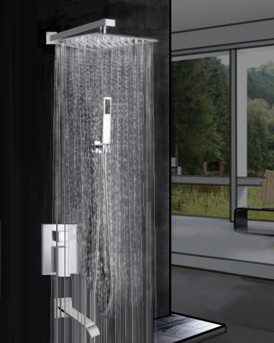 Встраиваемый душевой комплект со смесителем Liros, хром 3 режима