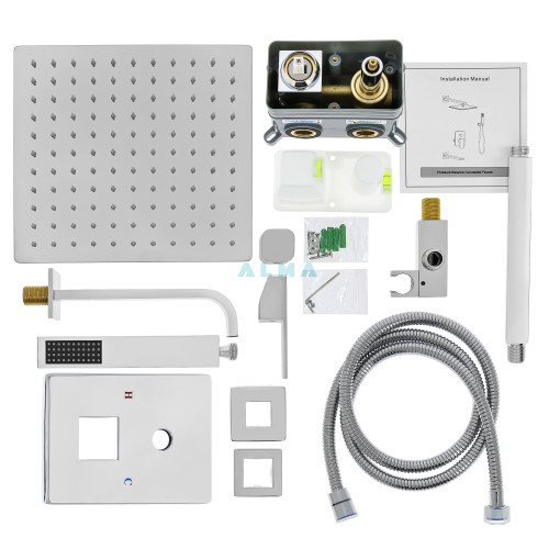 Встраиваемый душевой комплект со смесителем Liros, хром 3 режима
