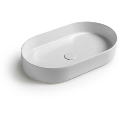 White Ceramic Blade, накладная овальная раковина 60x36x12h см, цвет кофейный матовый
