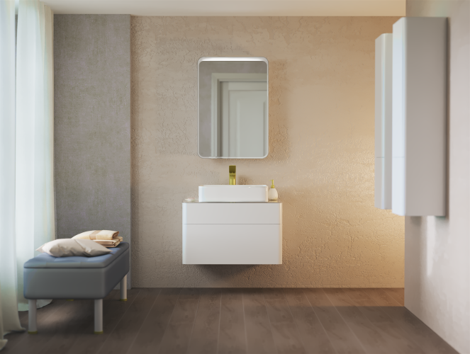 Тумба под раковину RAVAL Pure 80 подвесная белая (Pur.01.80/P/W)